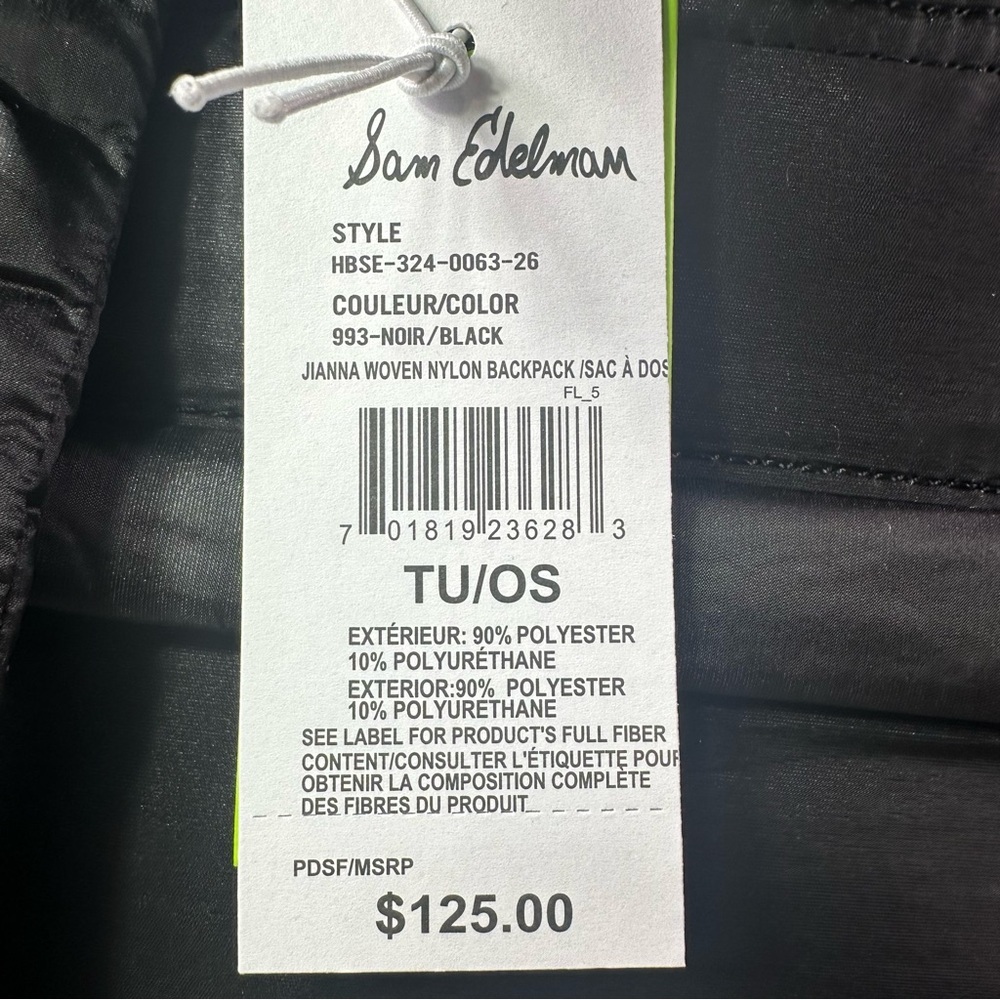 NEW SAM EDLEMAN JIANNA WOVEN NYLON BACKPACK NWT!! - Picture 9 of 9